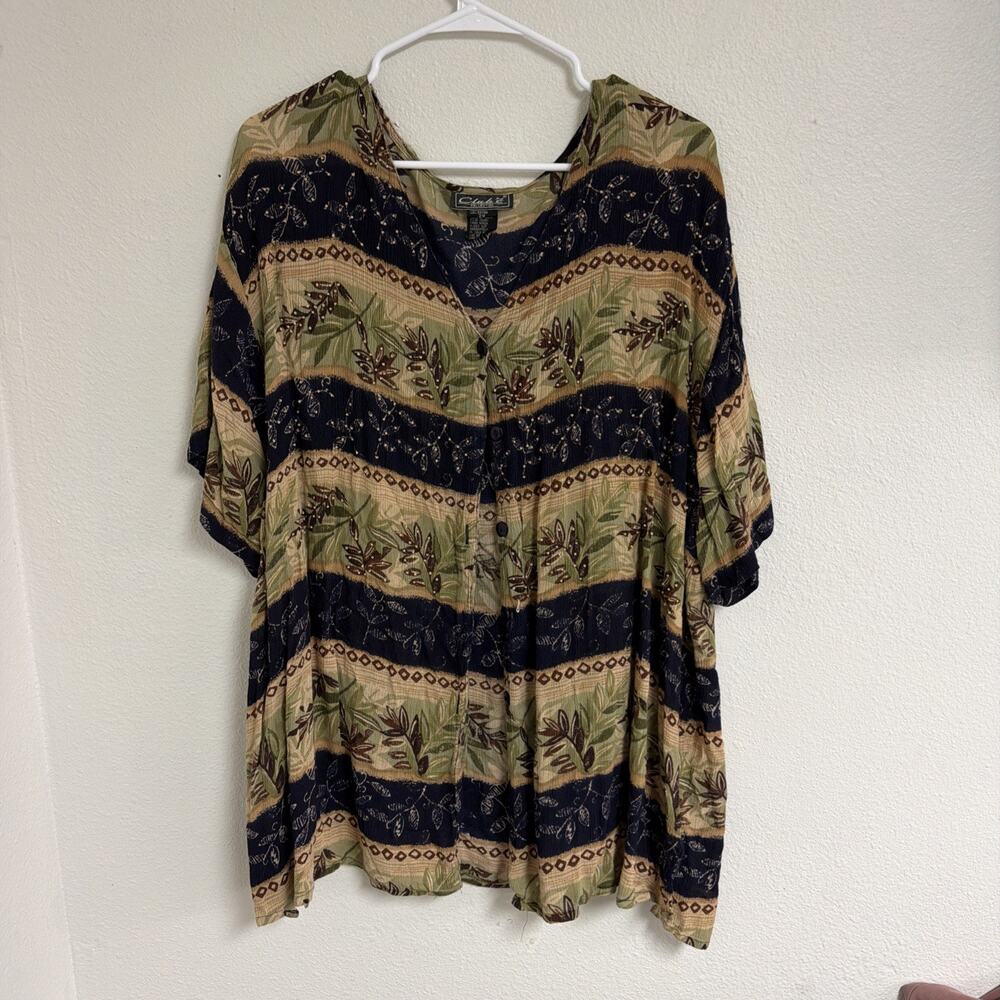 Club Z Collection Women’s 100% Rayon Multi Color Shirt 2X